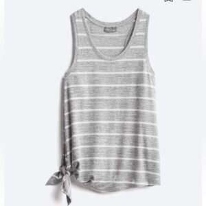 Market & Spruce Vreelan Side Knot Knit Top Women’s M Grey Stripe